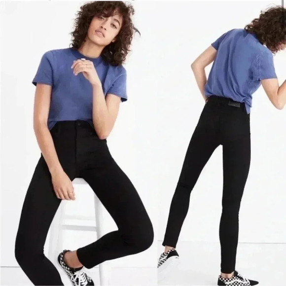 Madewell Roadtripper Skinny Black Stretch High Rise Denim Jeans Size 28 - Picture 2 of 9